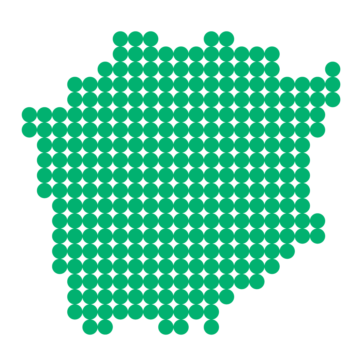 岡山県の無料フリーイラスト｜ドット・丸3(緑)