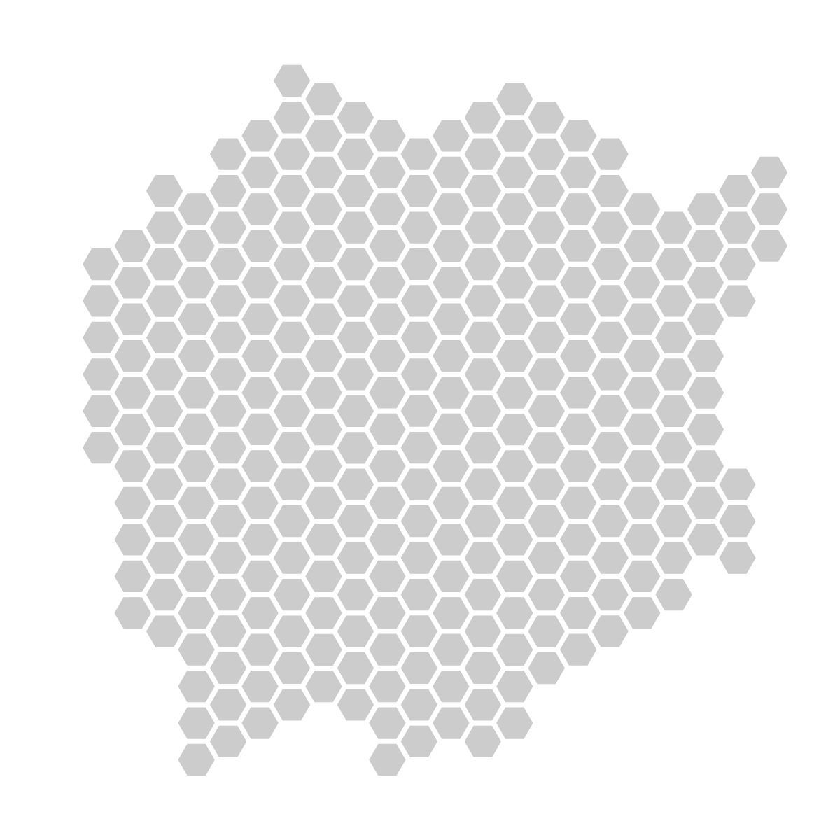 岡山県の無料フリーイラスト｜ドット・六角(グレー)