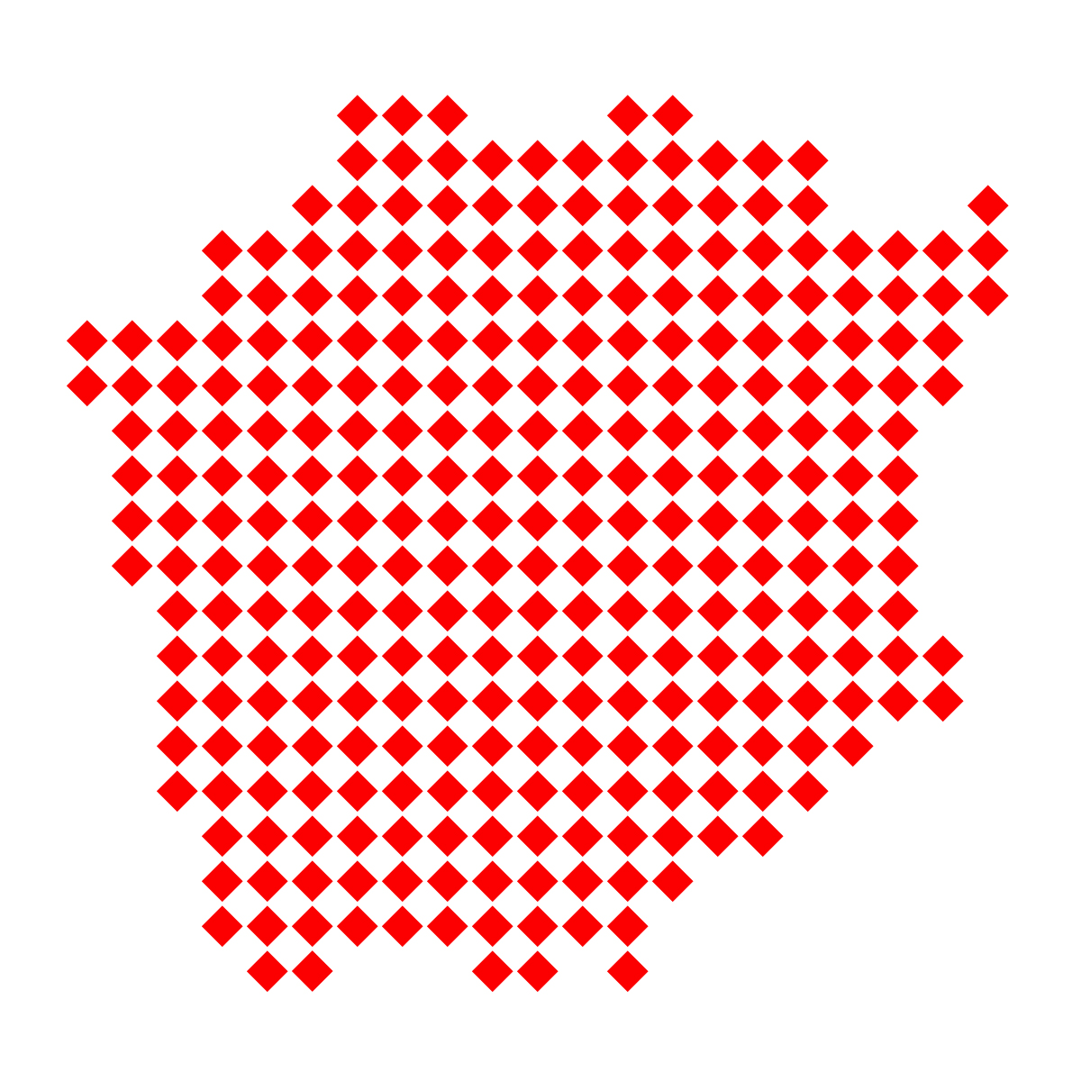 岡山県の無料フリーイラスト｜ドット・四角4(赤)