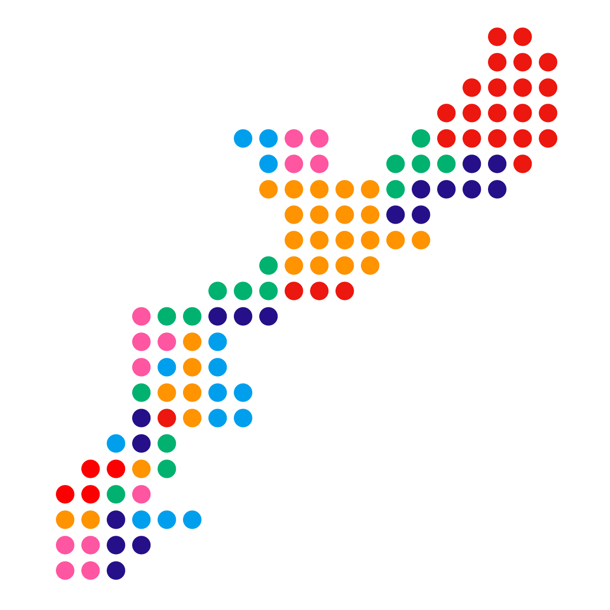 沖縄県の無料フリーイラスト|ドット・丸2(カラフル)