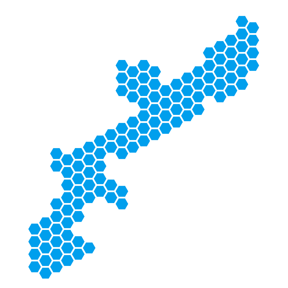 沖縄県の無料フリーイラスト｜ドット・六角(青)