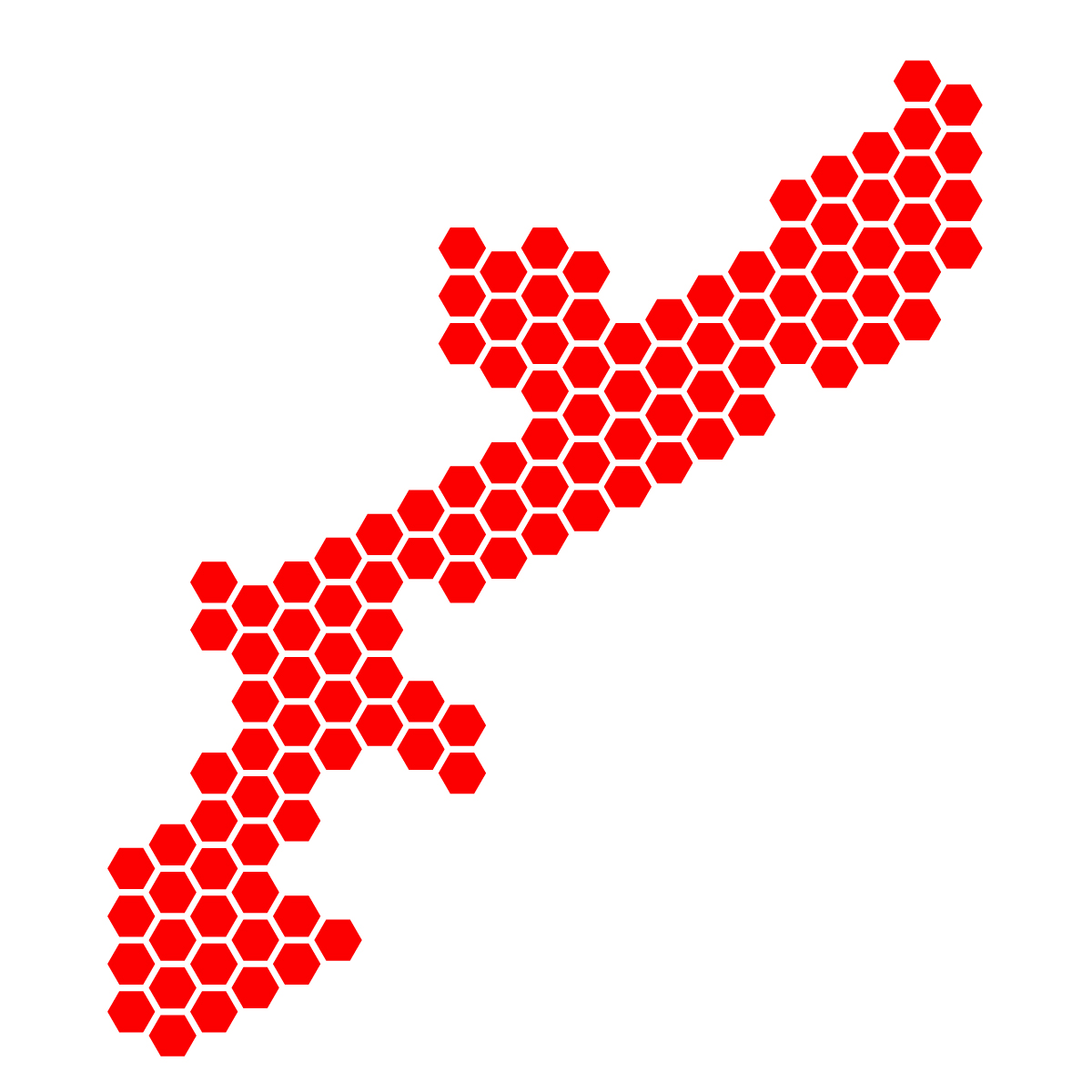 沖縄県の無料フリーイラスト｜ドット・六角(赤)