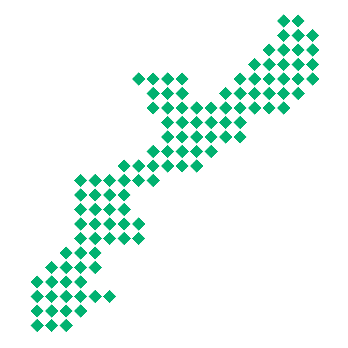 沖縄県の無料フリーイラスト｜ドット・四角4(緑)