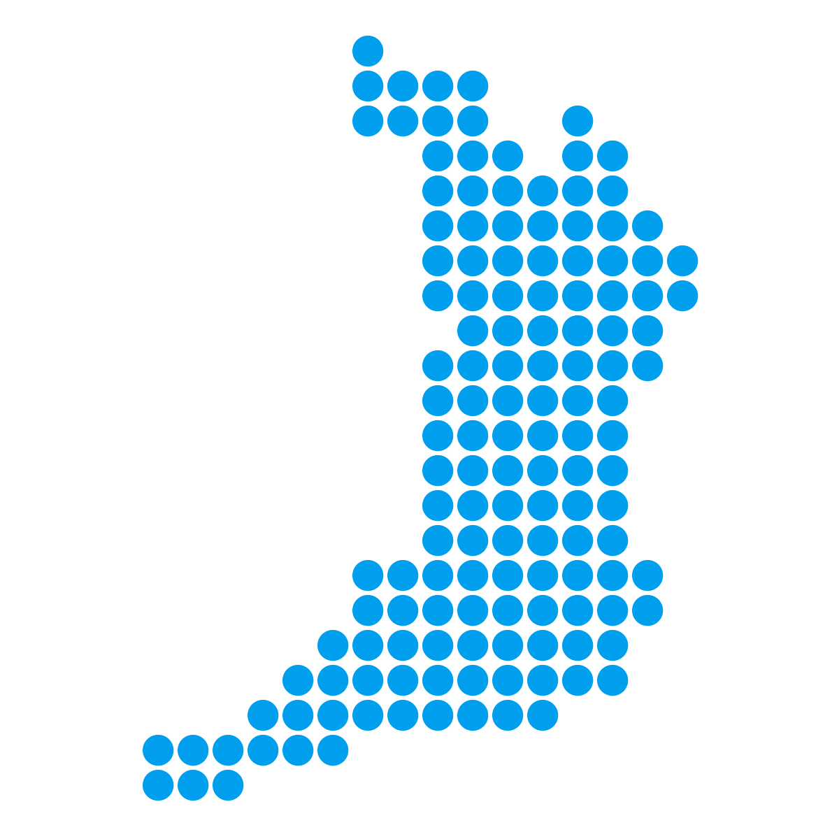 大阪府の無料フリーイラスト｜ドット・丸1(青)