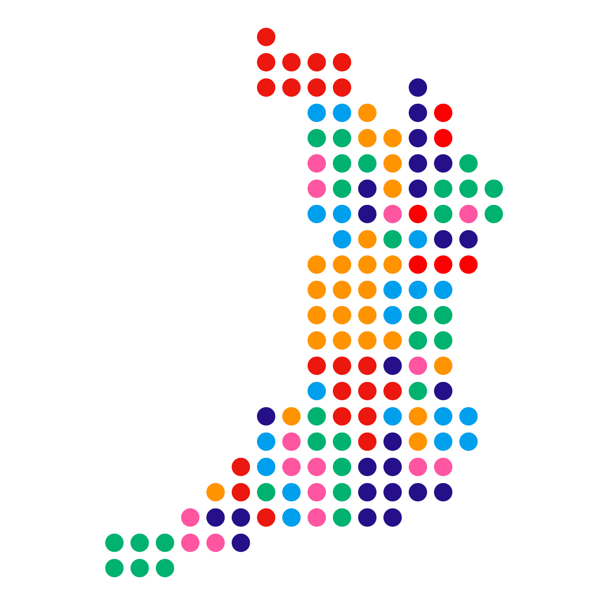 大阪府の無料フリーイラスト｜ドット・丸2(カラフル)