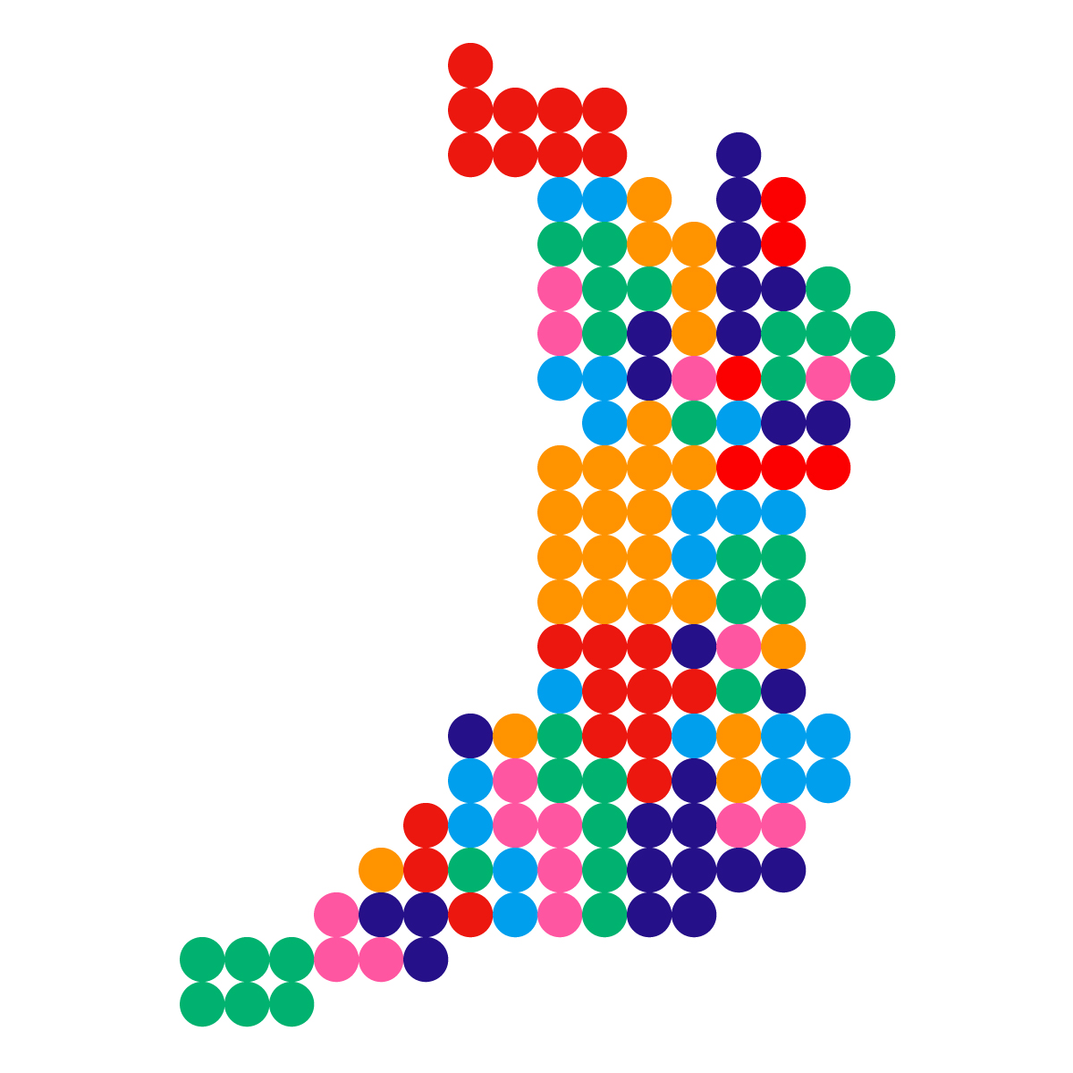 大阪府の無料フリーイラスト｜ドット・丸3(カラフル)