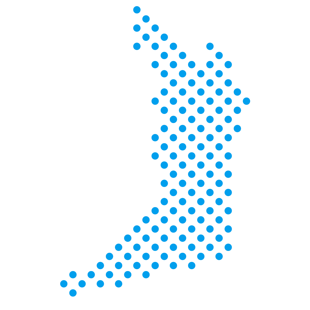 大阪府の無料フリーイラスト｜ドット・丸4(青)