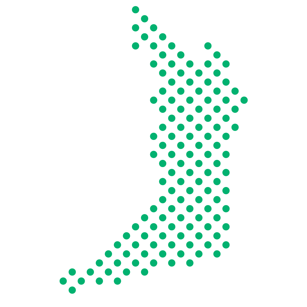 大阪府の無料フリーイラスト｜ドット・丸4(緑)