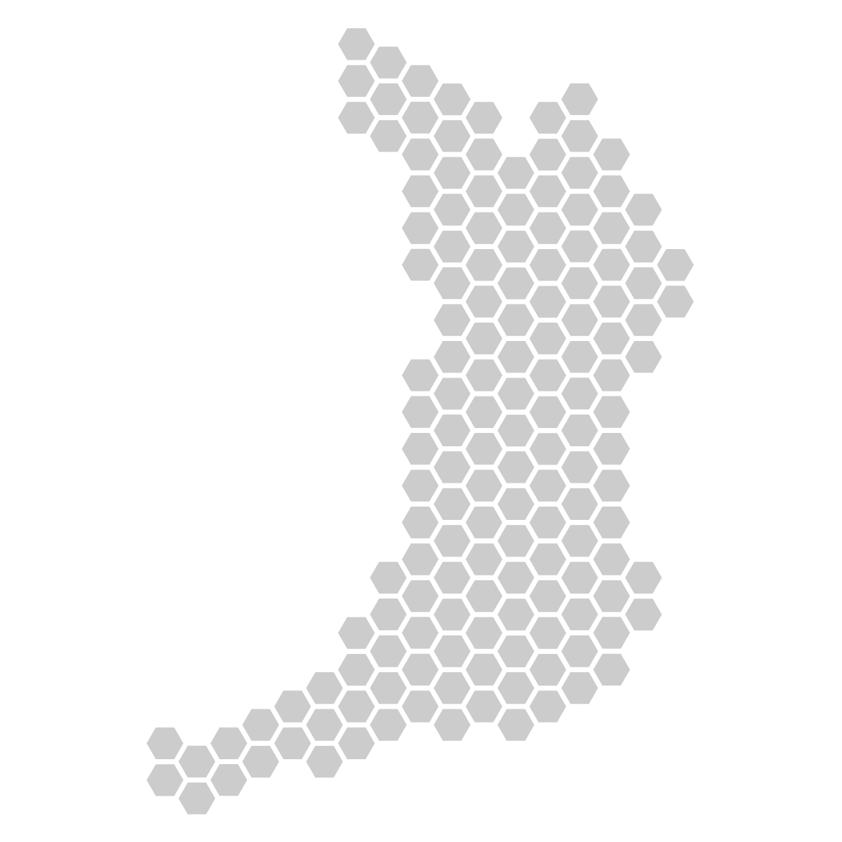 大阪府の無料フリーイラスト｜ドット・六角(グレー)