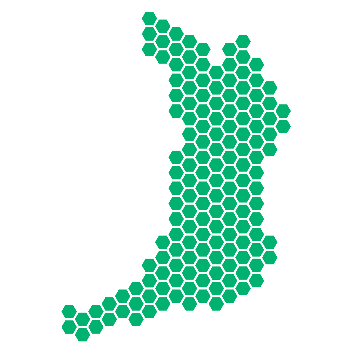 大阪府の無料フリーイラスト｜ドット・六角(緑)