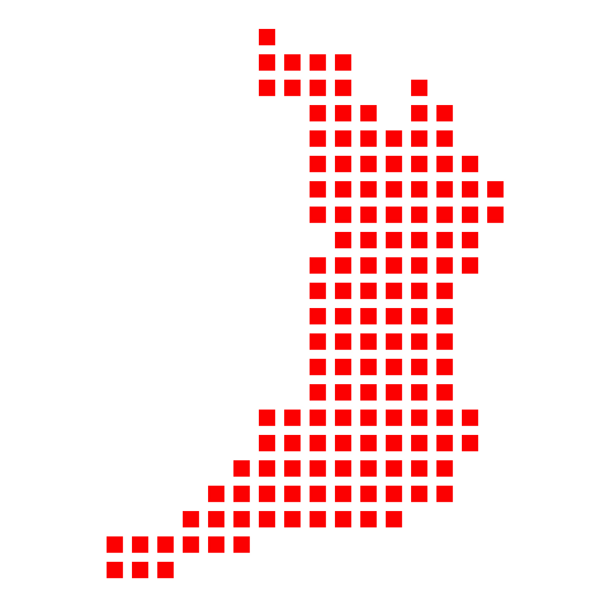 大阪府の無料フリーイラスト｜ドット・四角2(赤)