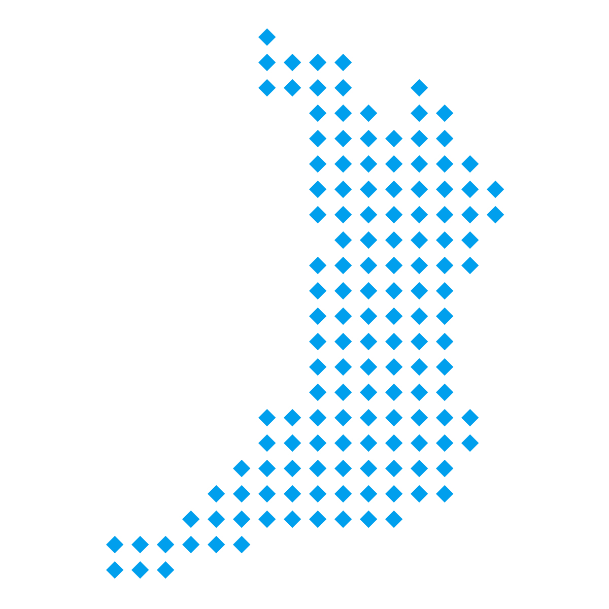 大阪府の無料フリーイラスト｜ドット・四角5(青)