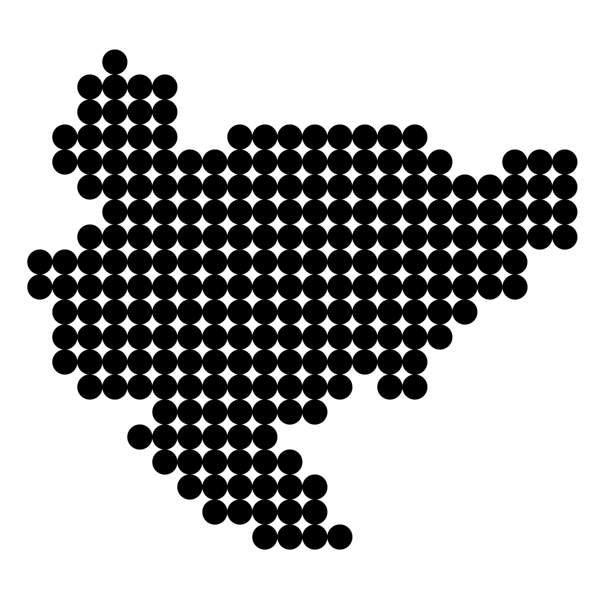 佐賀県の無料フリーイラスト｜ドット・丸3(黒)