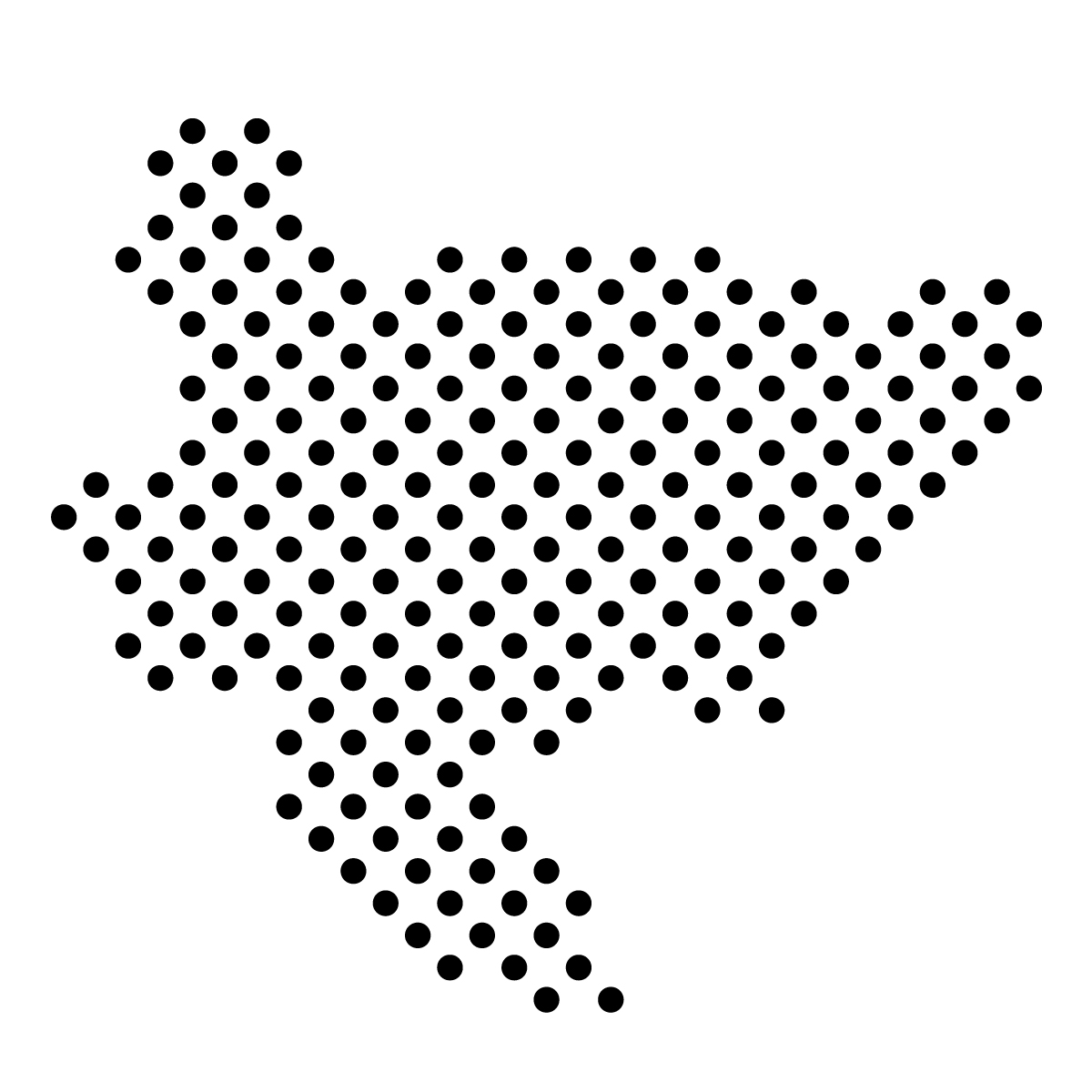 佐賀県の無料フリーイラスト|ドット・丸4(黒)