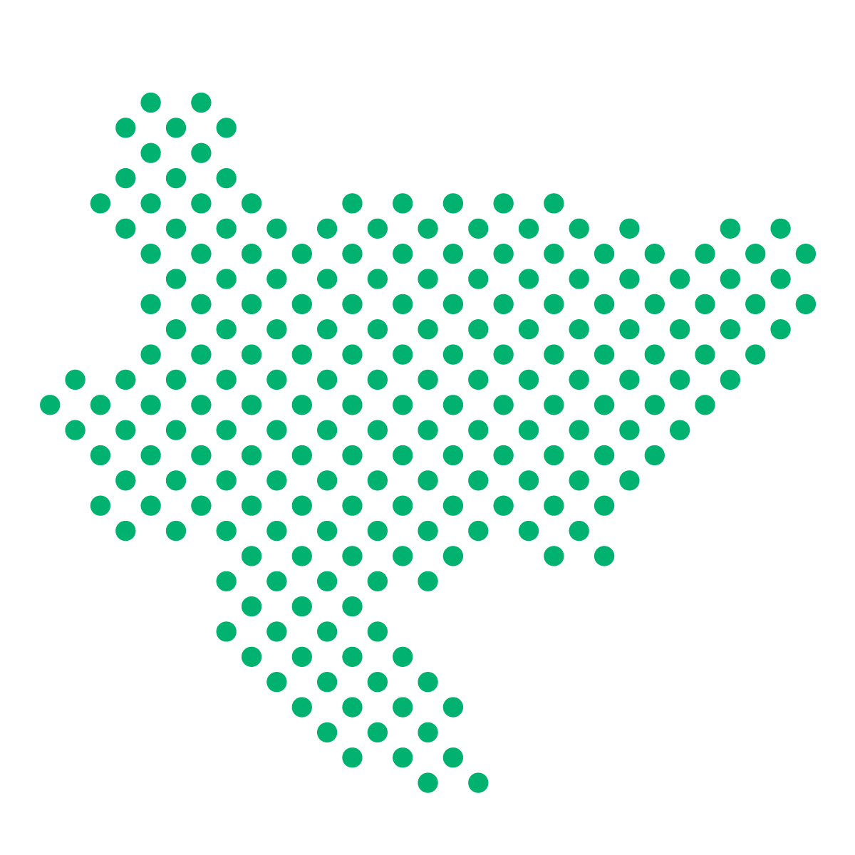 佐賀県の無料フリーイラスト｜ドット・丸4(緑)