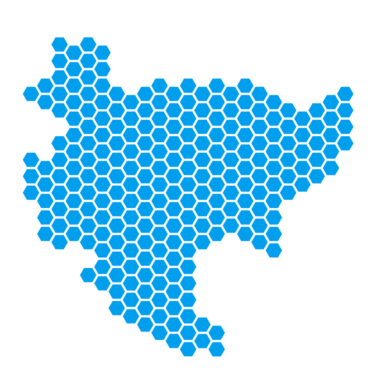 佐賀県の無料フリーイラスト｜ドット・六角(青)