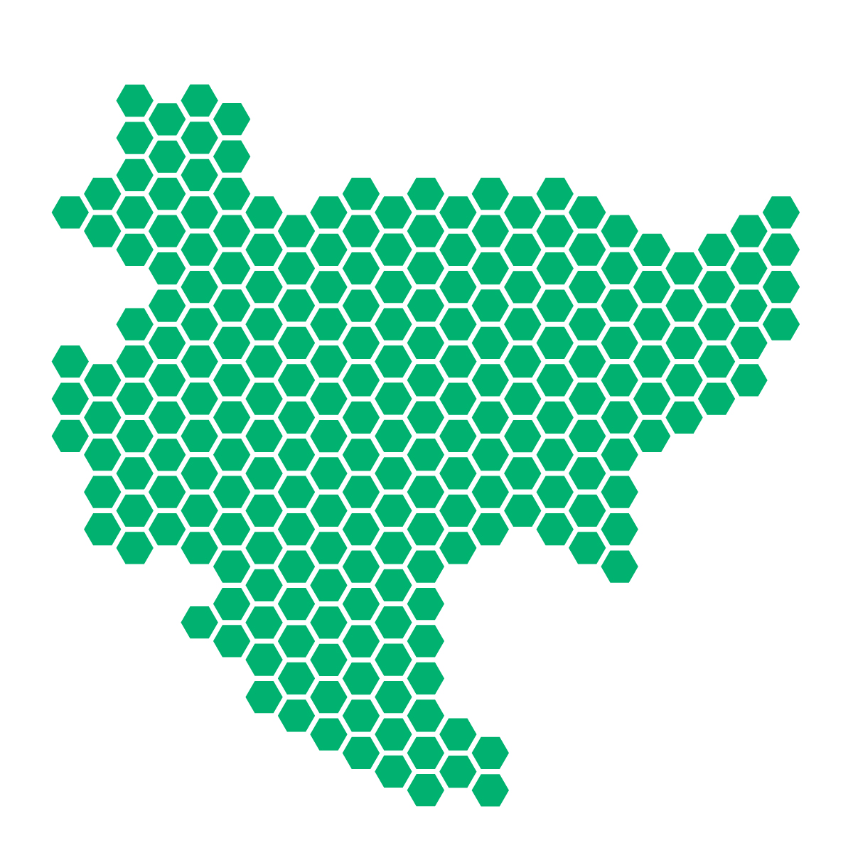 佐賀県の無料フリーイラスト｜ドット・六角(緑)