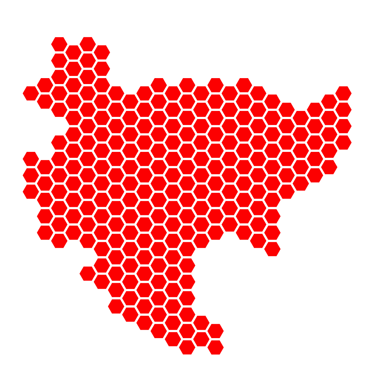 佐賀県の無料フリーイラスト｜ドット・六角(赤)