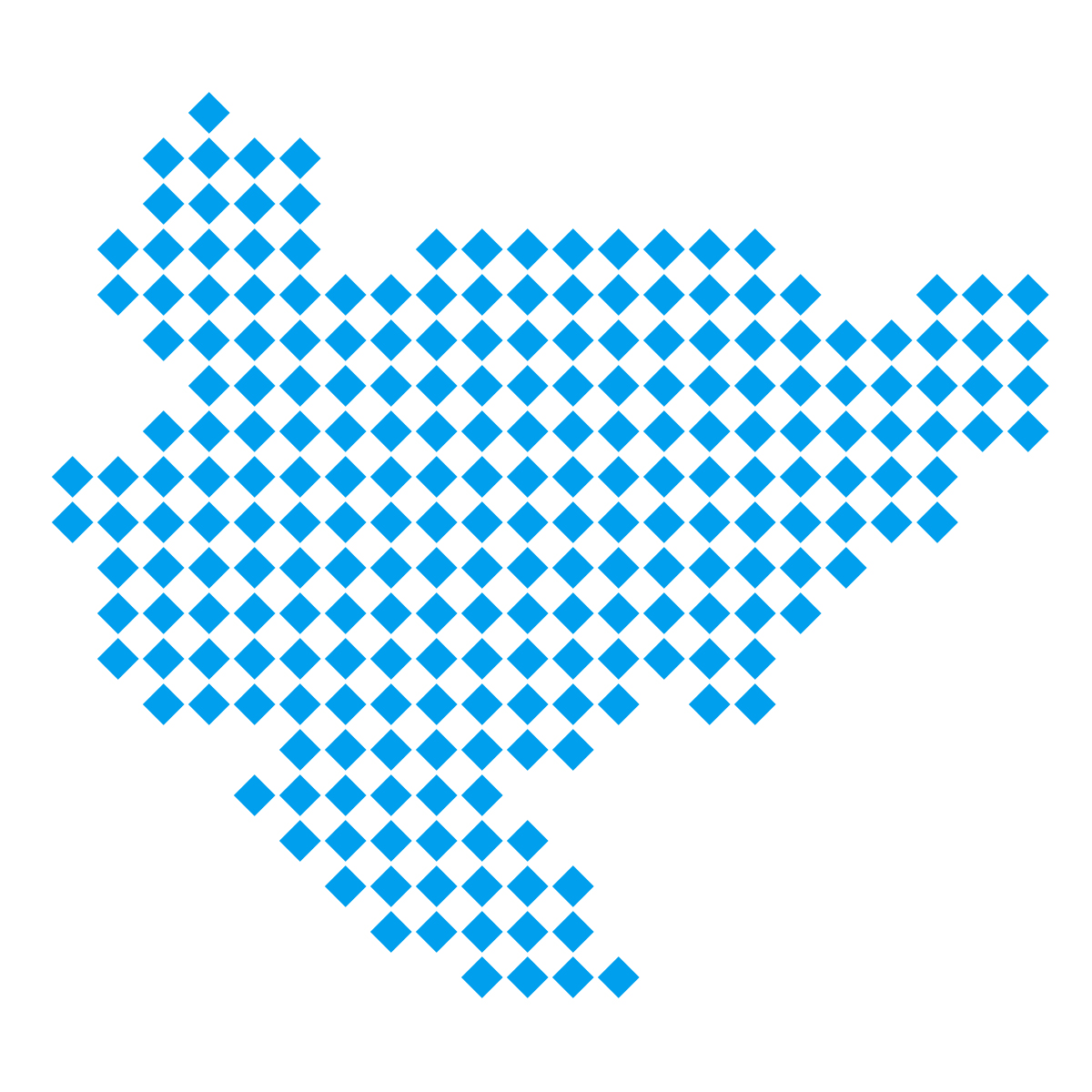 佐賀県の無料フリーイラスト｜ドット・四角4(青)