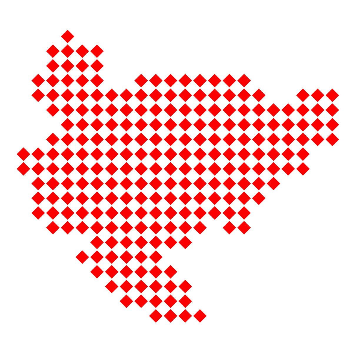 佐賀県の無料フリーイラスト｜ドット・四角4(赤)