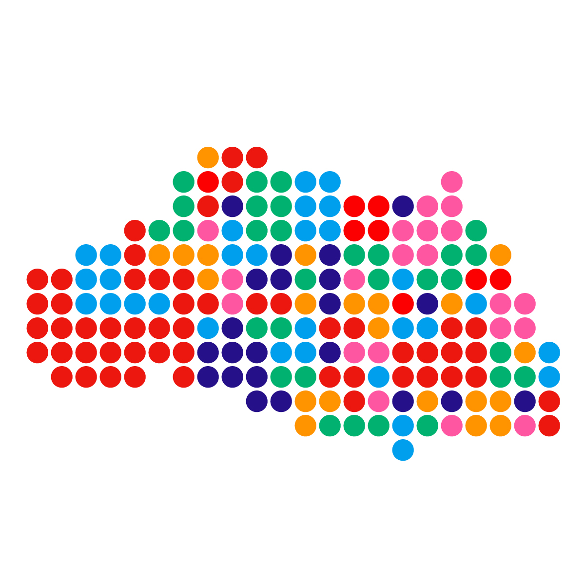 埼玉県の無料フリーイラスト｜ドット・丸1(カラフル)