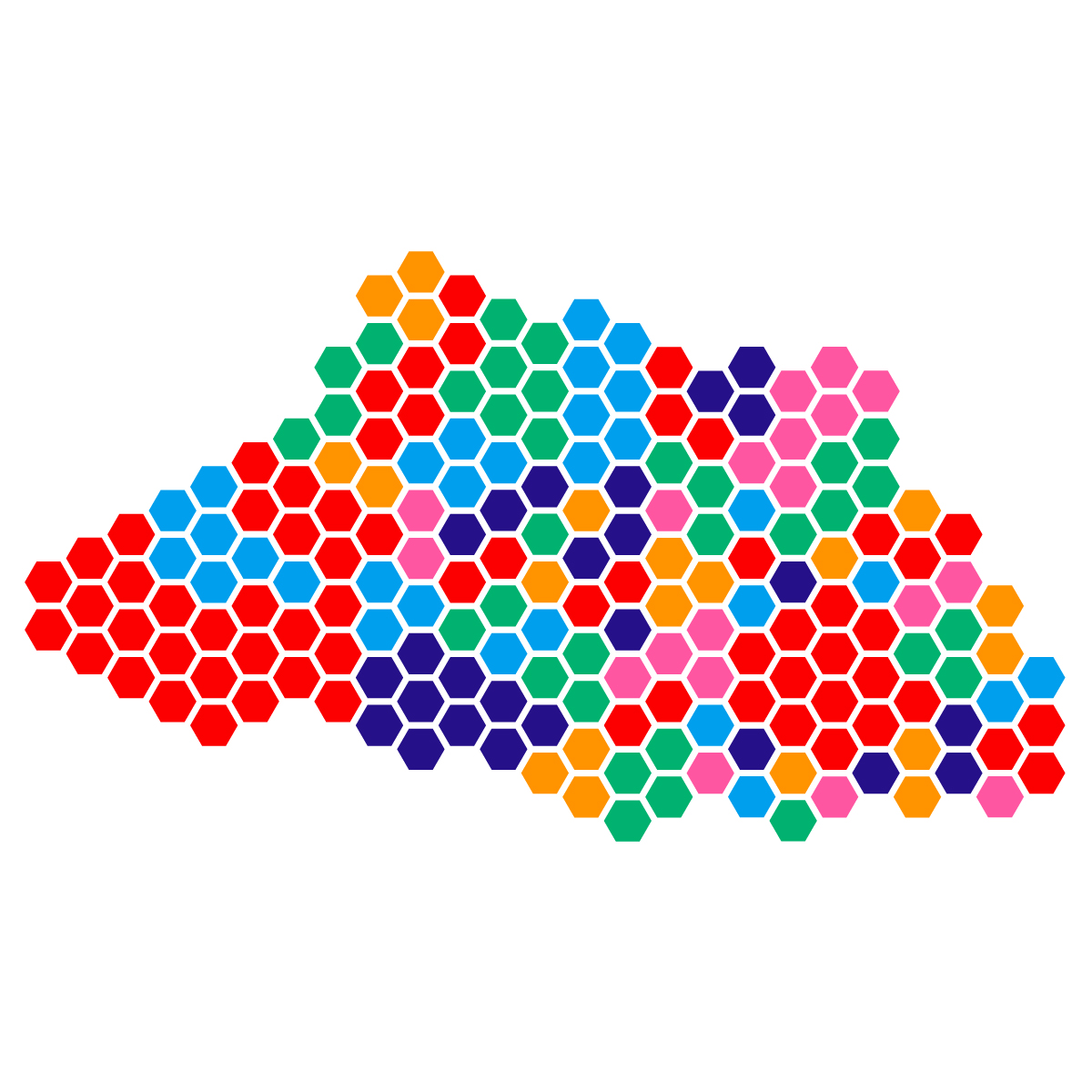 埼玉県の無料フリーイラスト｜ドット・六角(カラフル)