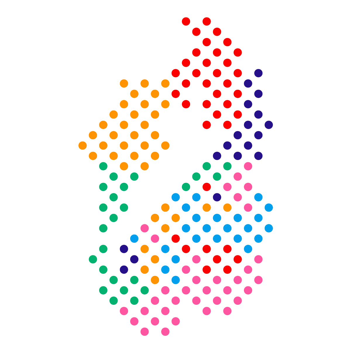 滋賀県の無料フリーイラスト|ドット・丸4(カラフル)