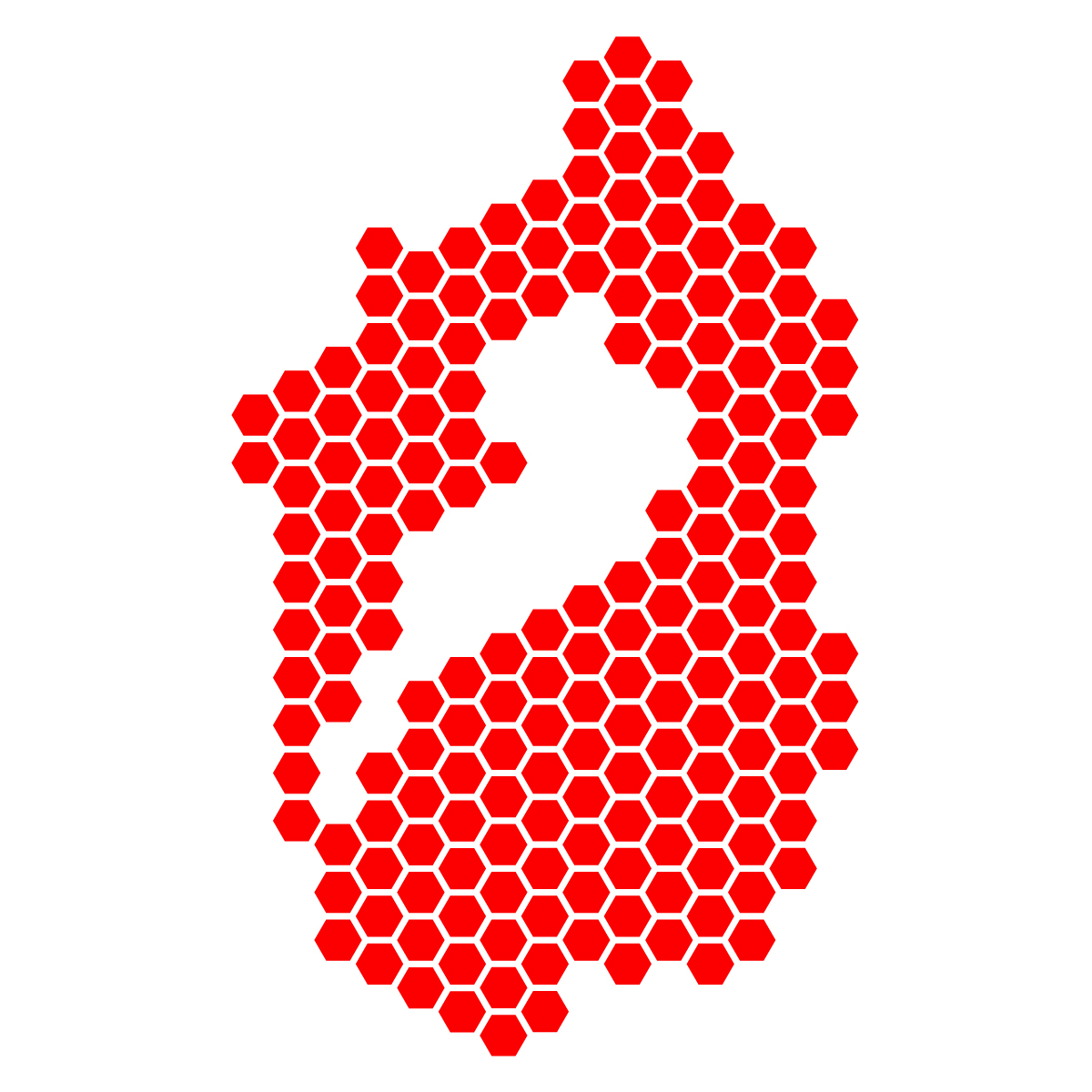 滋賀県の無料フリーイラスト｜ドット・六角(赤)