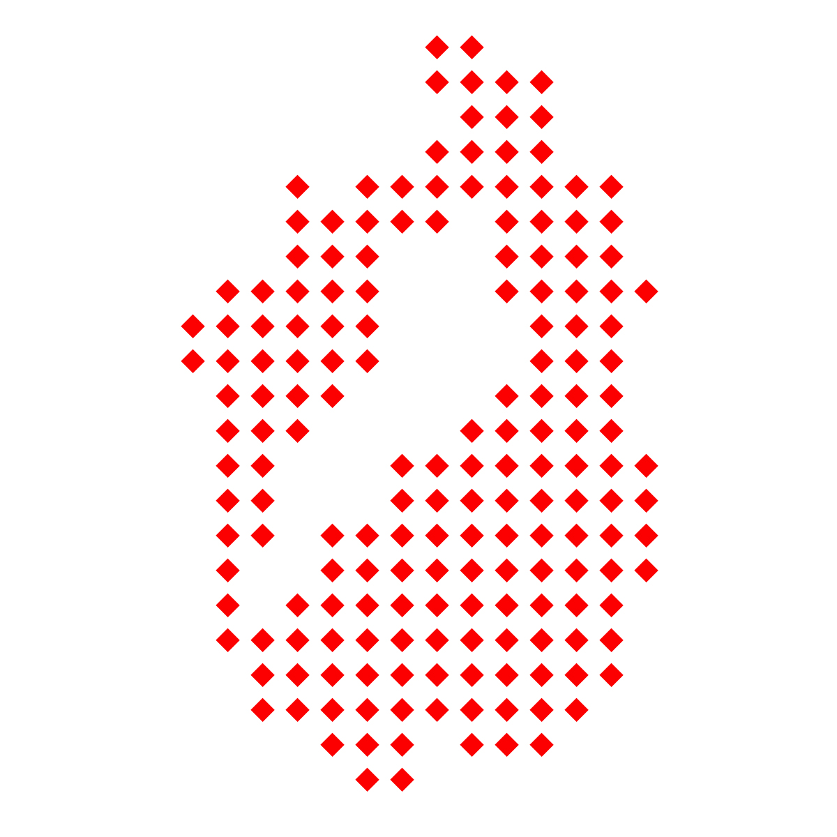 滋賀県の無料フリーイラスト｜ドット・四角5(赤)