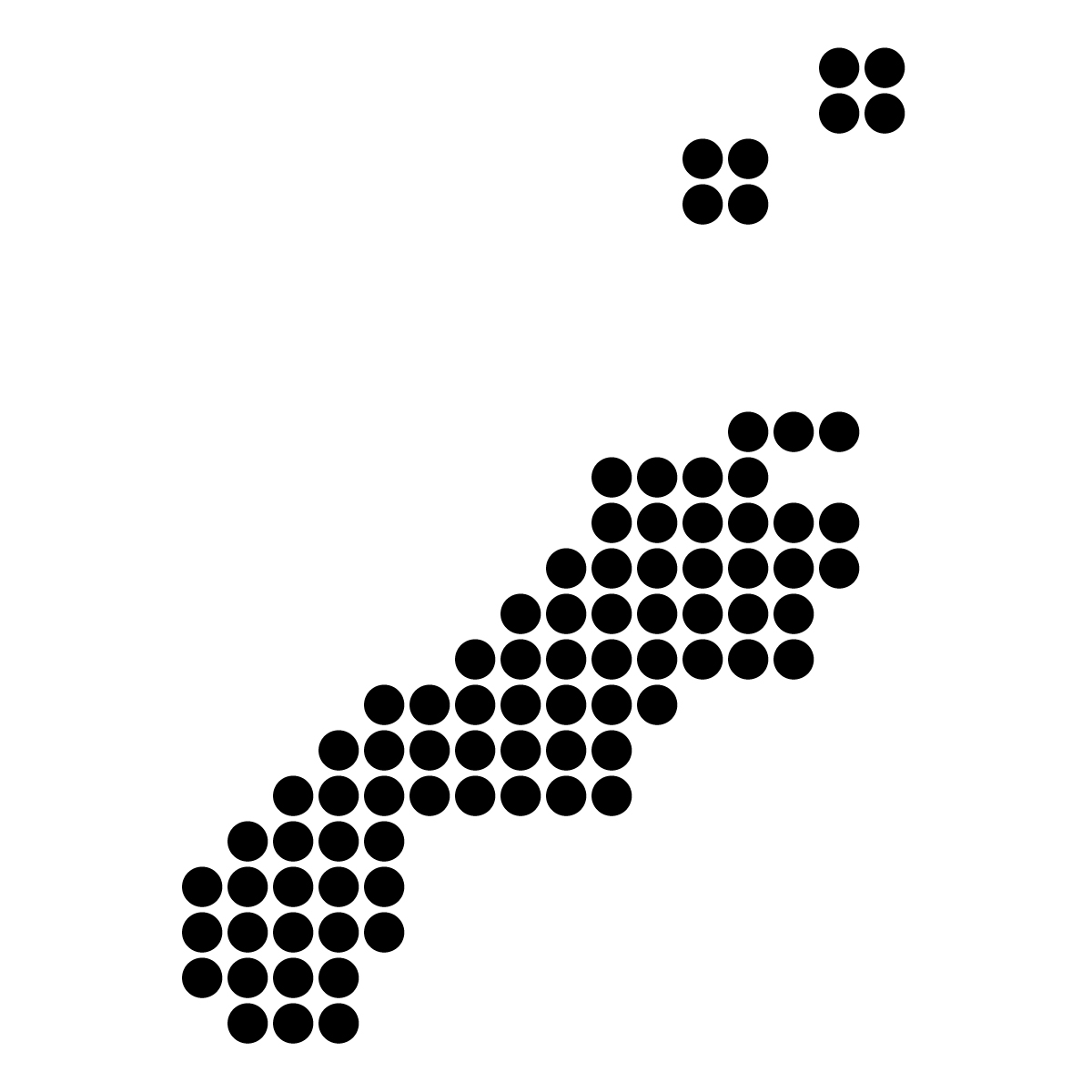 島根県の無料フリーイラスト|ドット・丸1(黒)