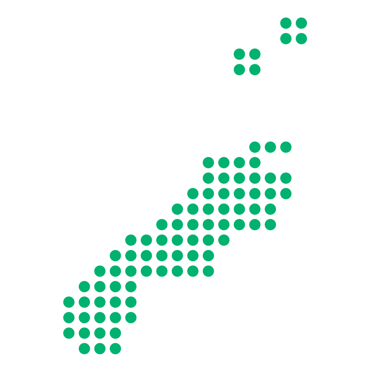 島根県の無料フリーイラスト｜ドット・丸2(緑)