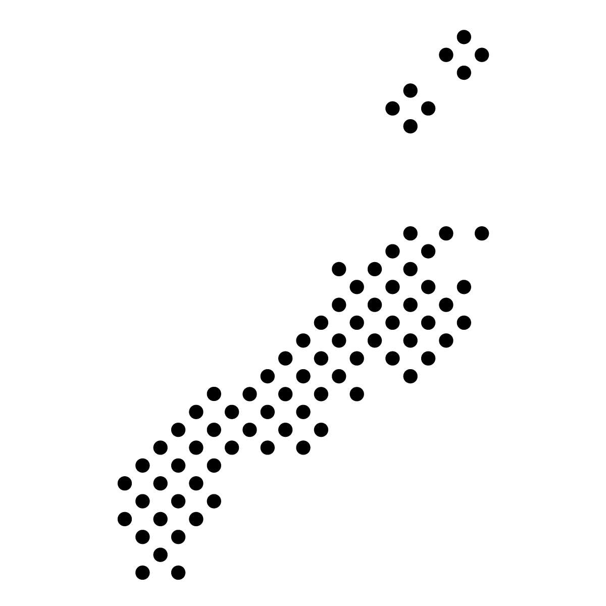 島根県の無料フリーイラスト|ドット・丸4(黒)