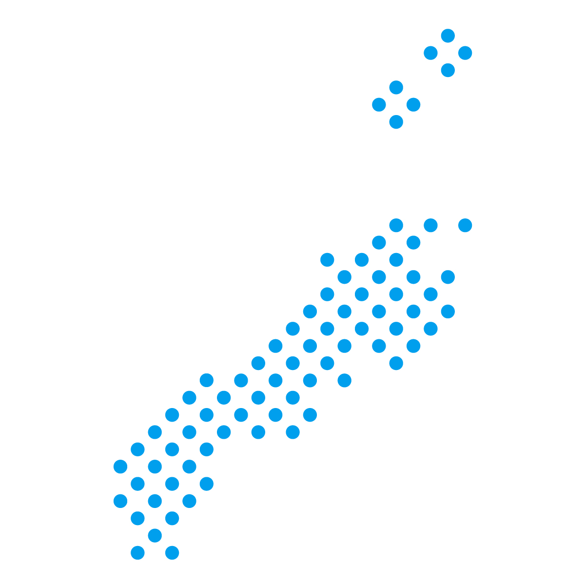 島根県の無料フリーイラスト｜ドット・丸4(青)