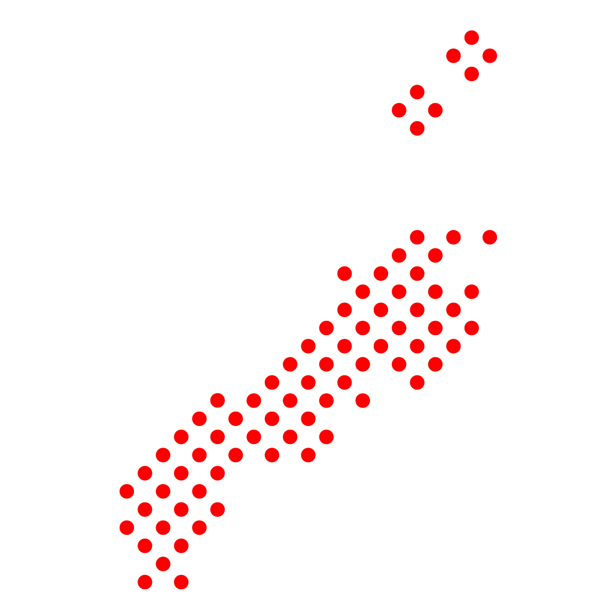 島根県の無料フリーイラスト|ドット・丸4(赤)