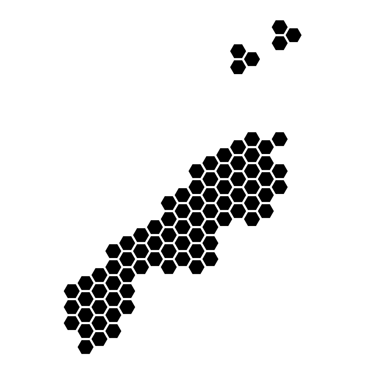 島根県の無料フリーイラスト｜ドット・六角(黒)