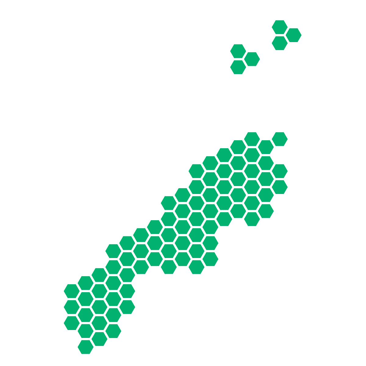 島根県の無料フリーイラスト|ドット・六角(緑)