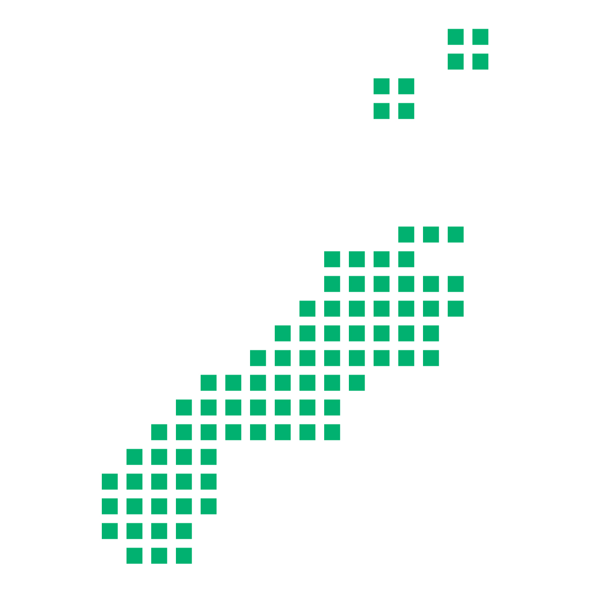 島根県の無料フリーイラスト|ドット・四角2(緑)