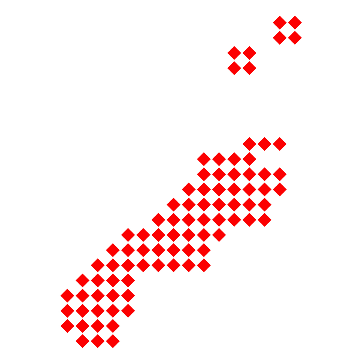 島根県の無料フリーイラスト|ドット・四角4(赤)