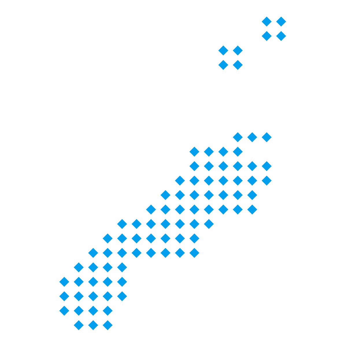 島根県の無料フリーイラスト|ドット・四角5(青)