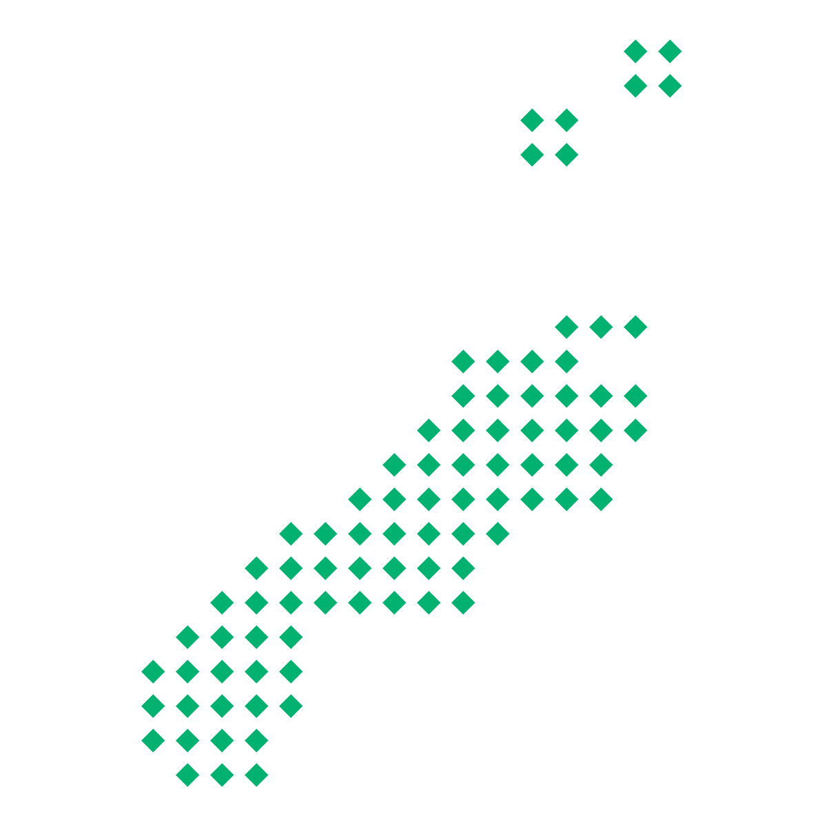 島根県の無料フリーイラスト|ドット・四角5(緑)