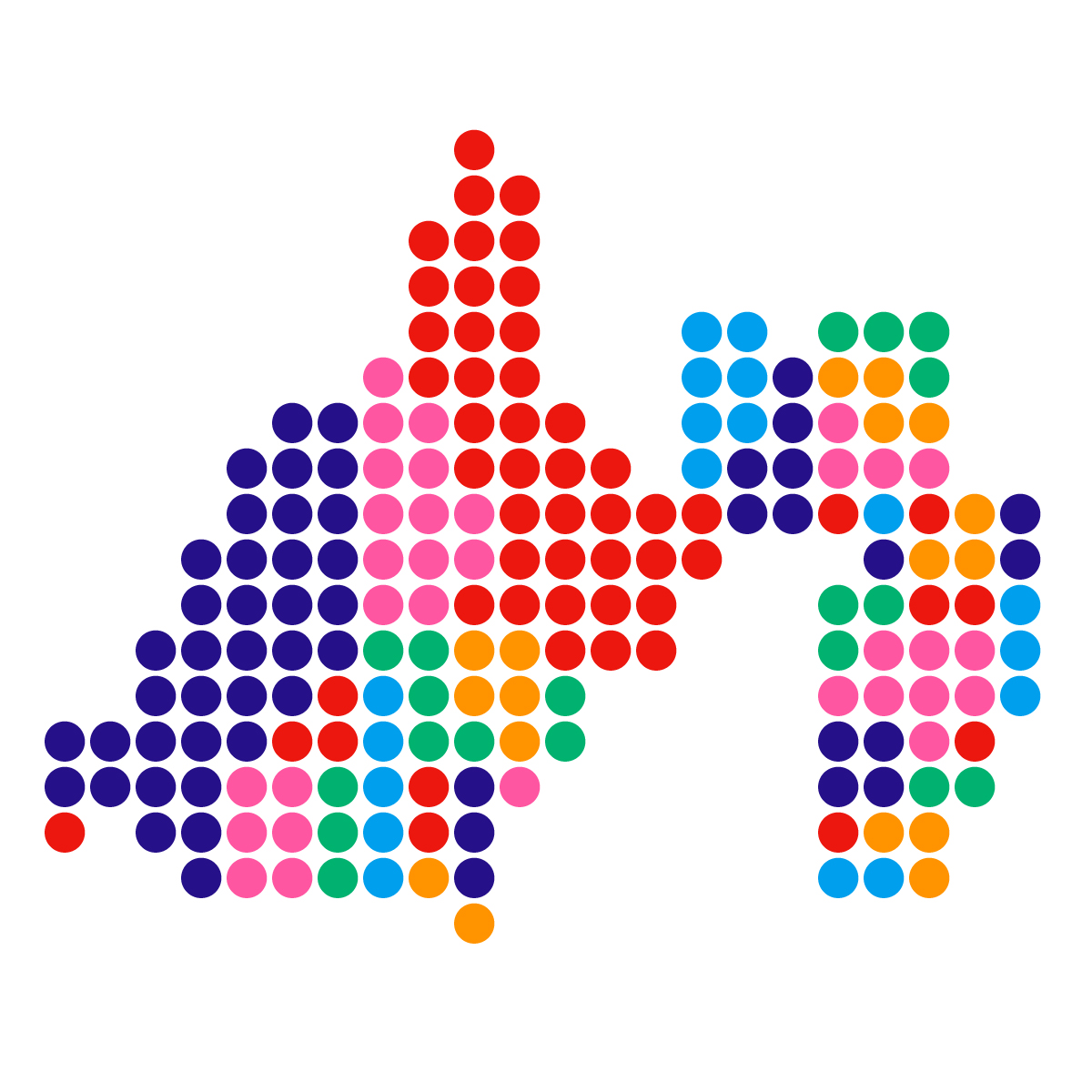 静岡県の無料フリーイラスト|ドット・丸1(カラフル)