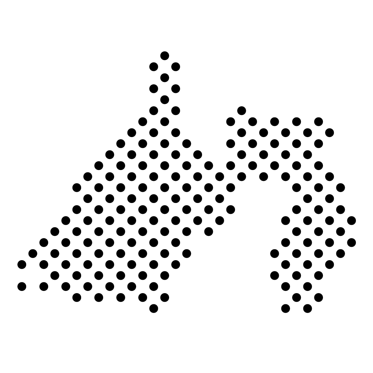 静岡県の無料フリーイラスト｜ドット・丸4(黒)