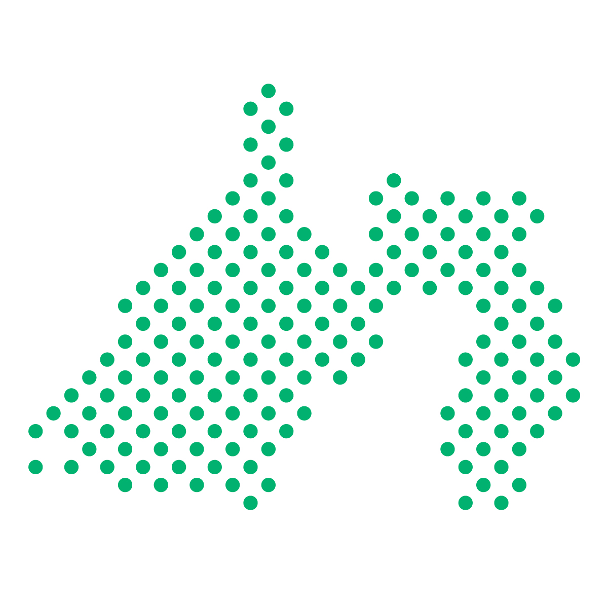 静岡県の無料フリーイラスト｜ドット・丸4(緑)