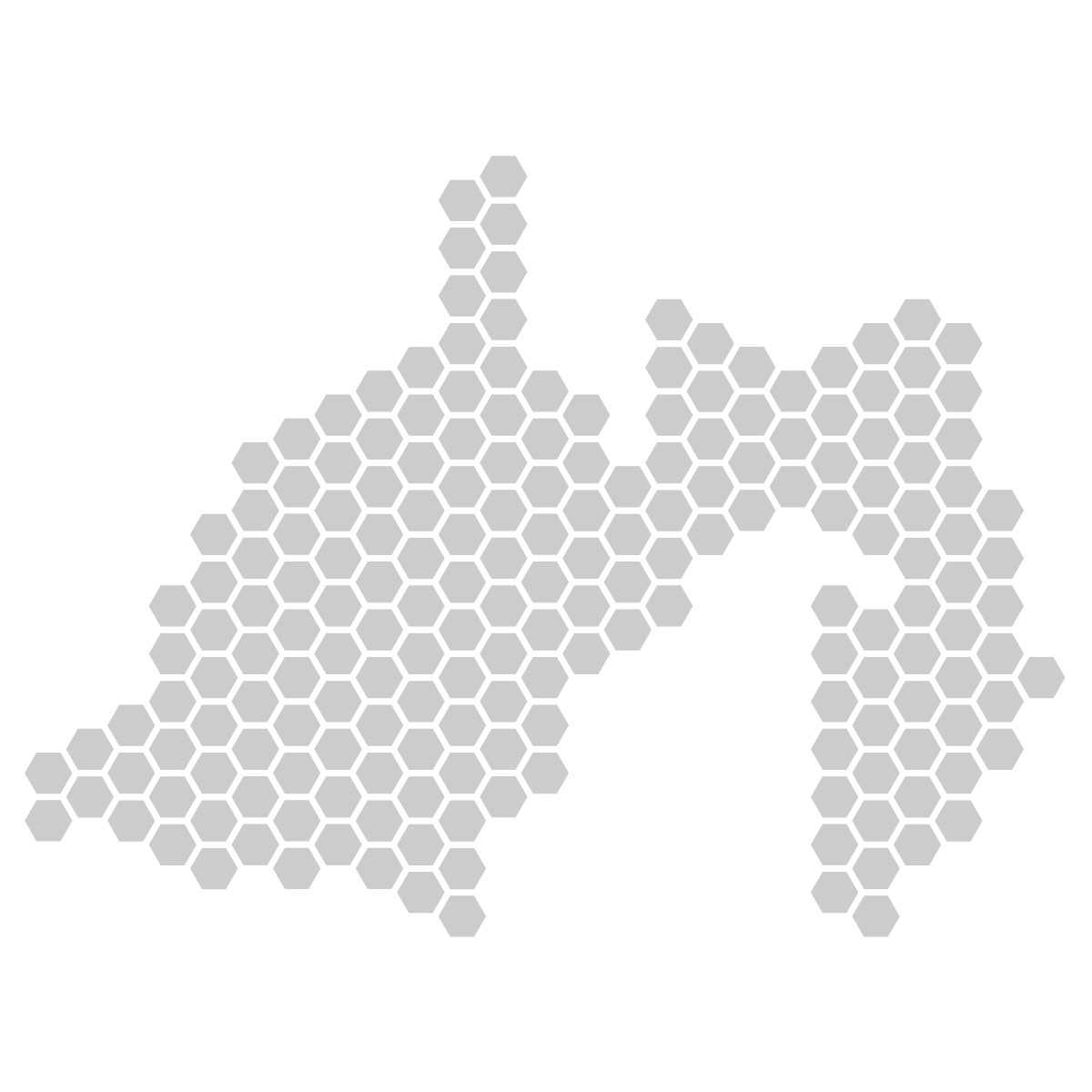 静岡県の無料フリーイラスト|ドット・六角(グレー)