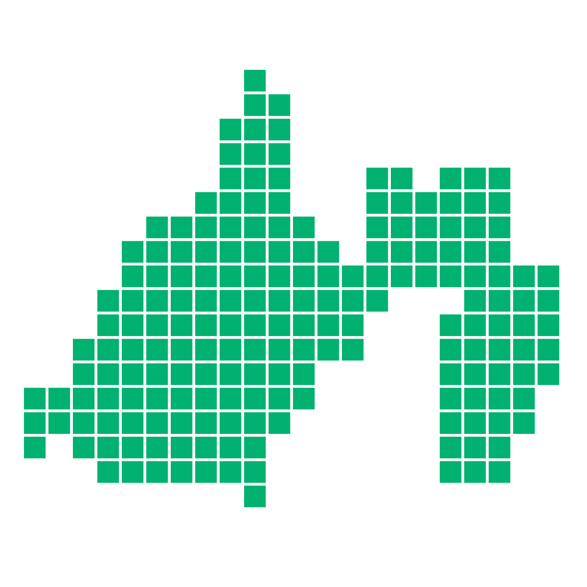 静岡県の無料フリーイラスト｜ドット・四角1(緑)