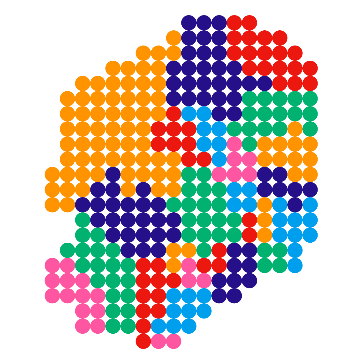 栃木県の無料フリーイラスト|ドット・丸3(カラフル)