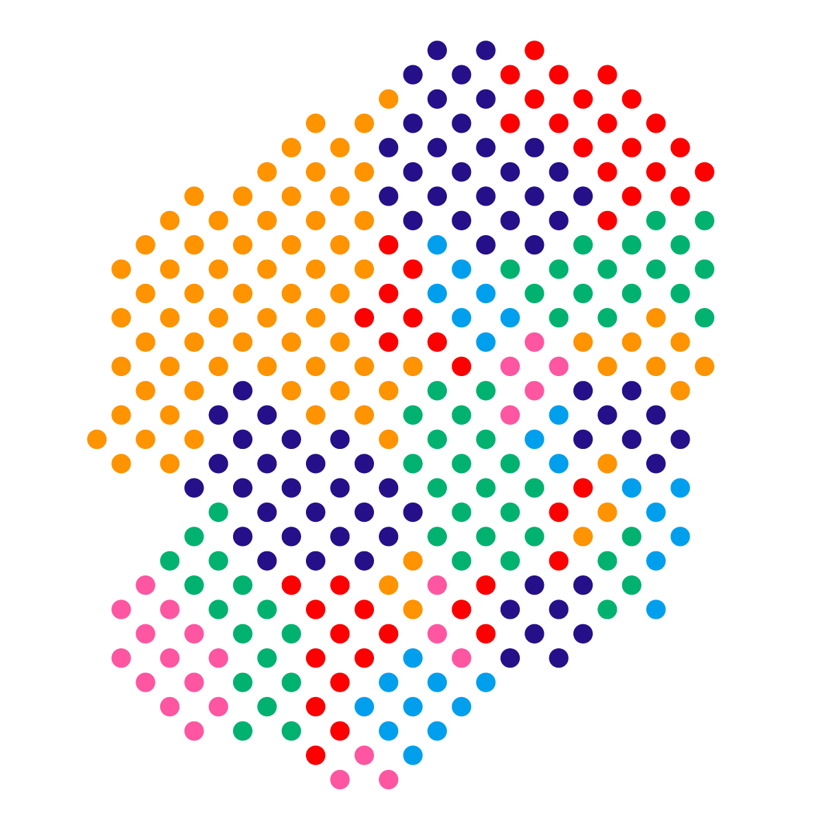 栃木県の無料フリーイラスト|ドット・丸4(カラフル)