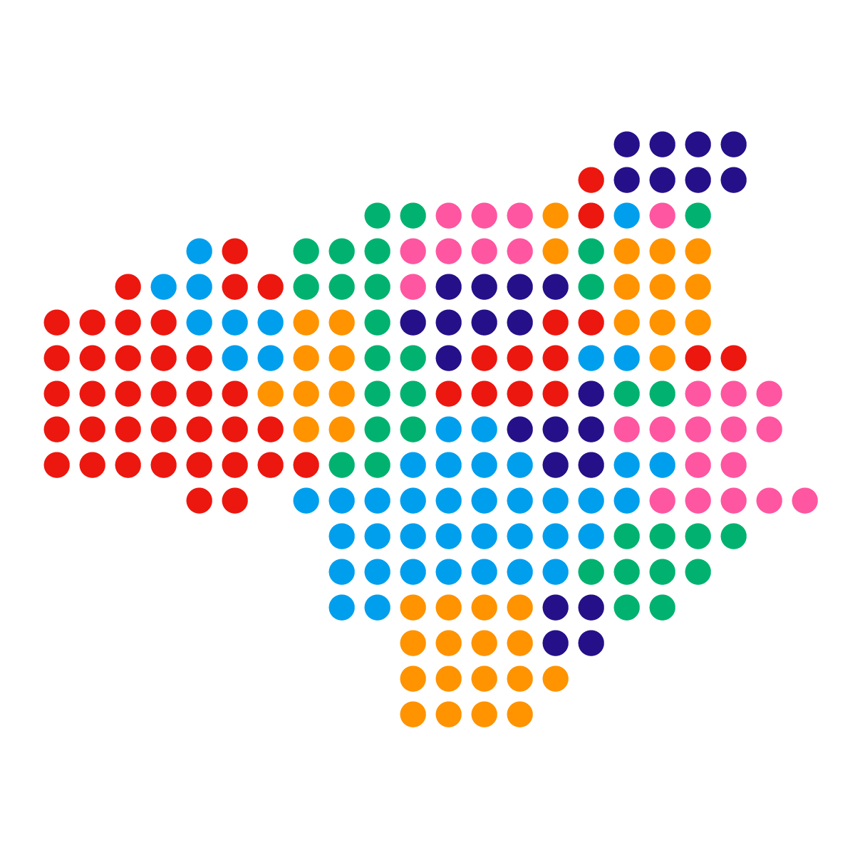 徳島県の無料フリーイラスト｜ドット・丸2(カラフル)