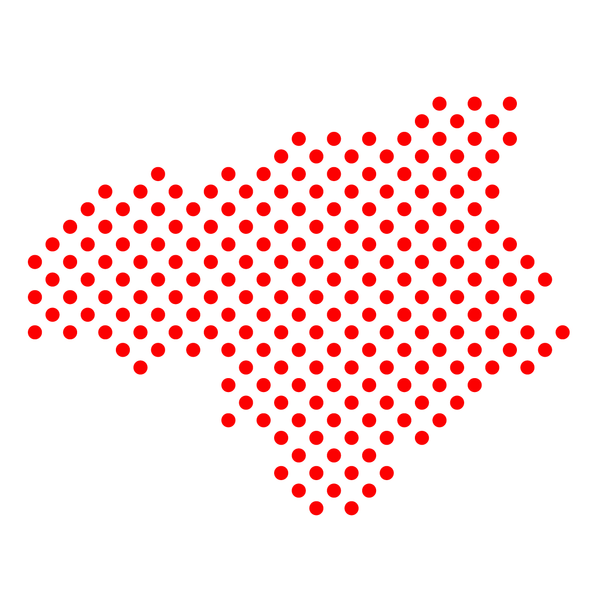 徳島県の無料フリーイラスト｜ドット・丸4(赤)