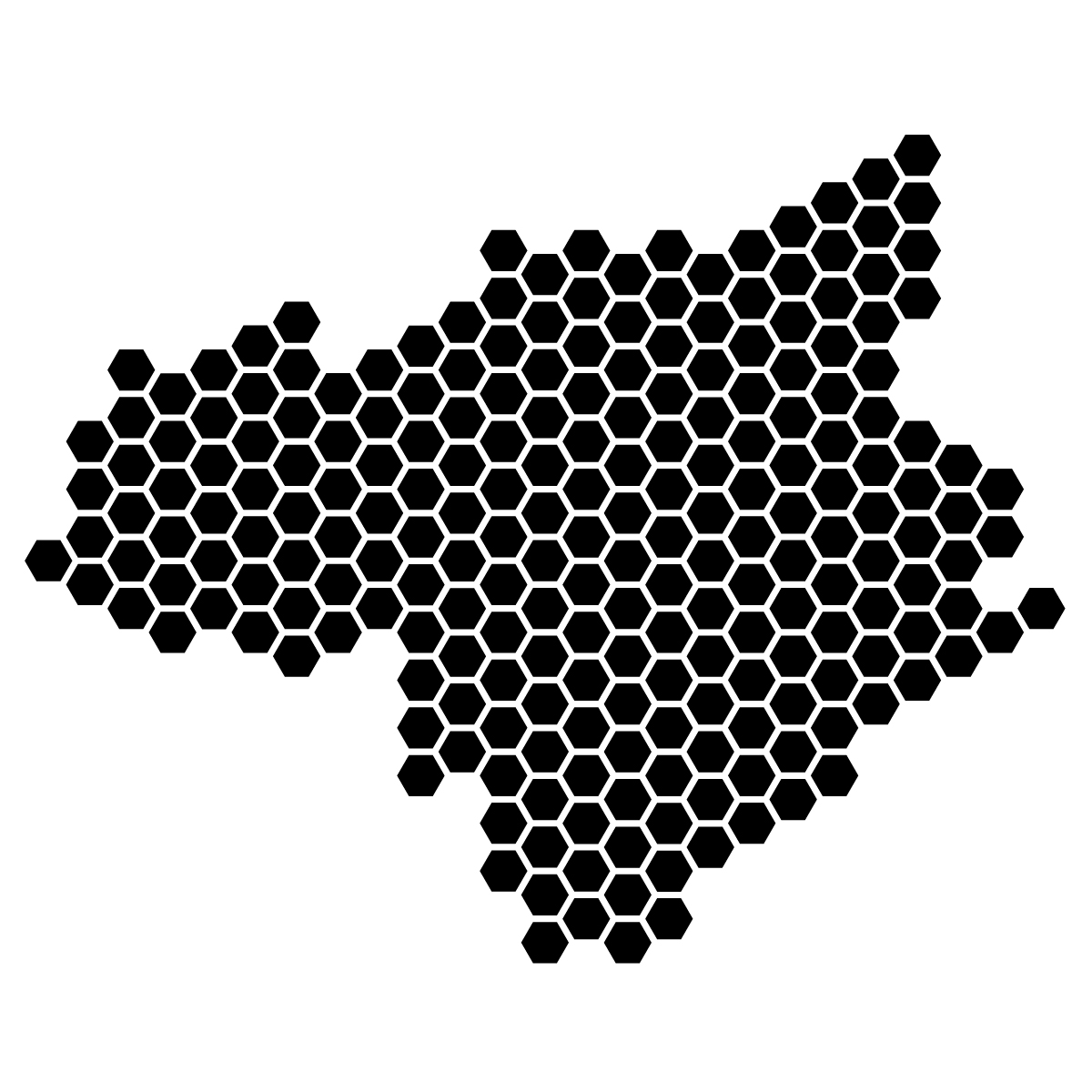 徳島県の無料フリーイラスト｜ドット・六角(黒)